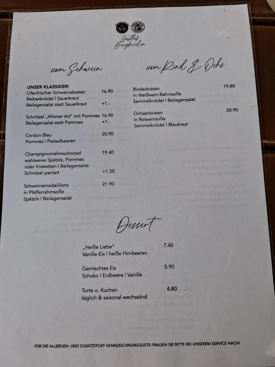 Speisekarte photo 2