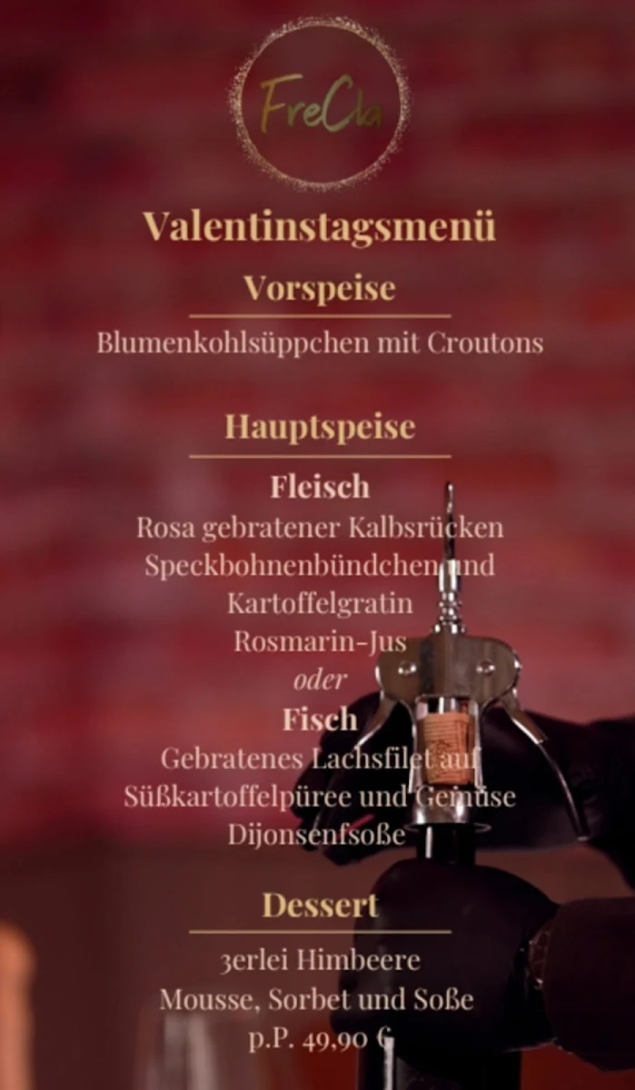 Speisekarte, Restaurant FreCla