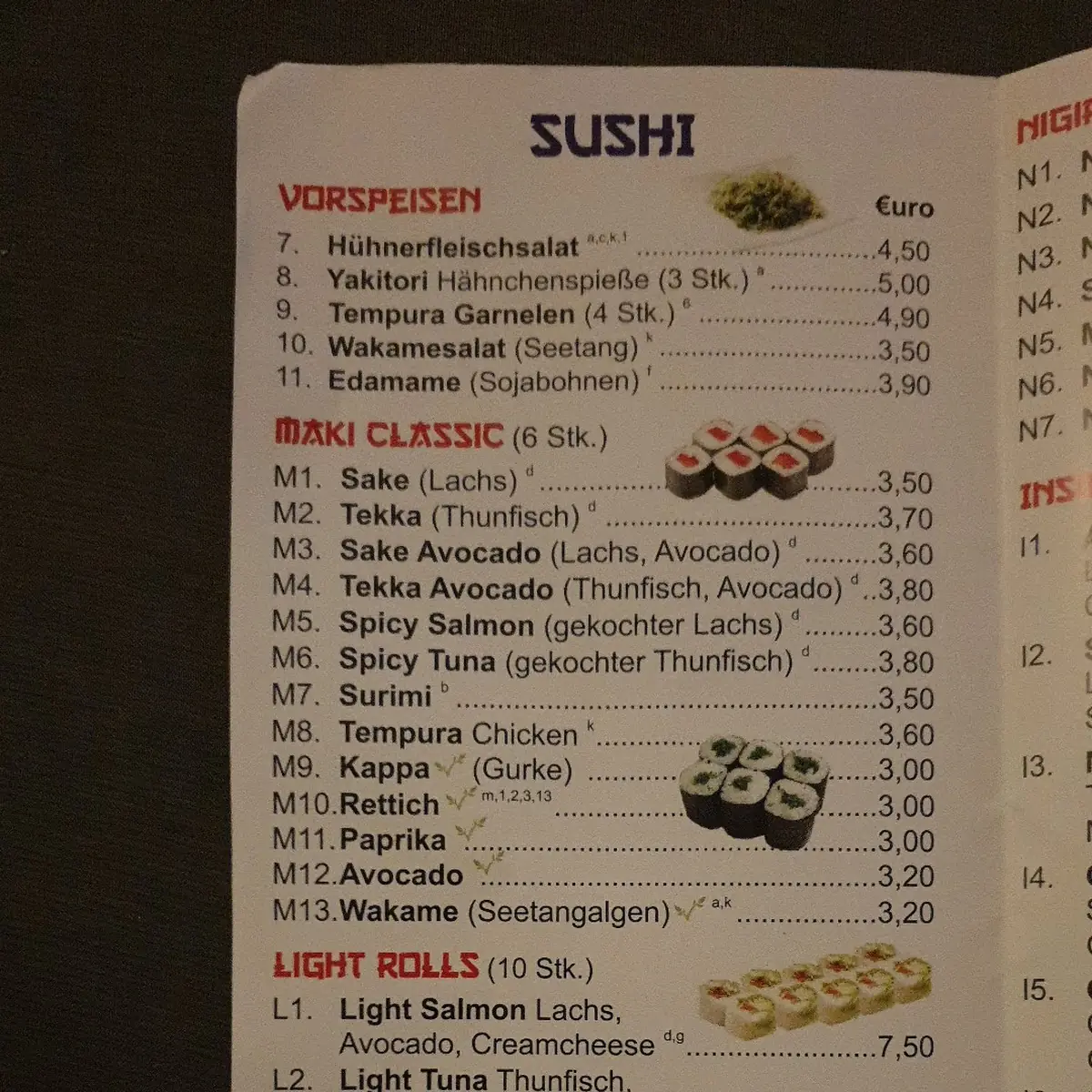 Speisekarte photo 2