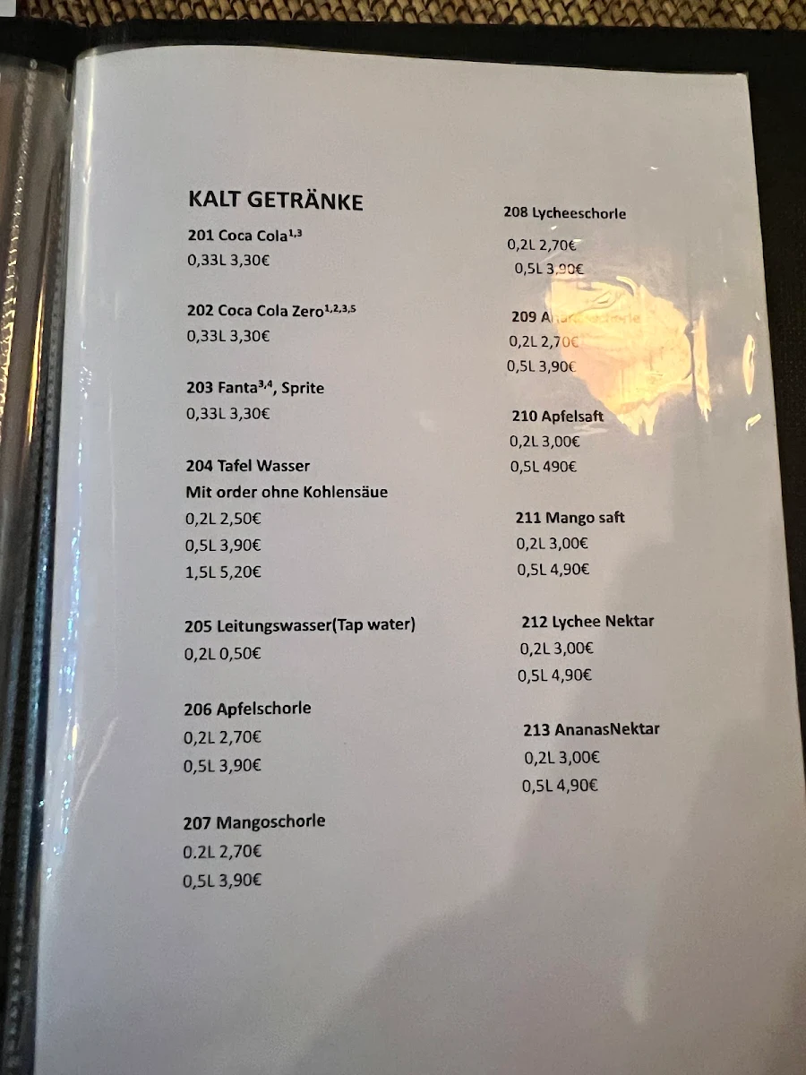 Speisekarte, Lecker Song