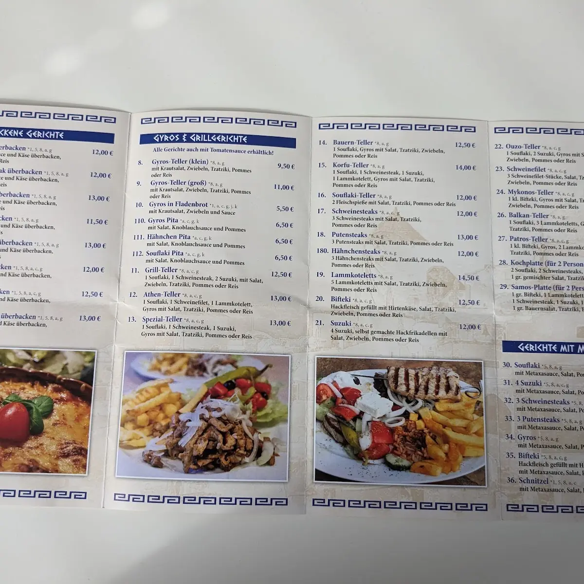 Speisekarte, Samos Grill Garrel