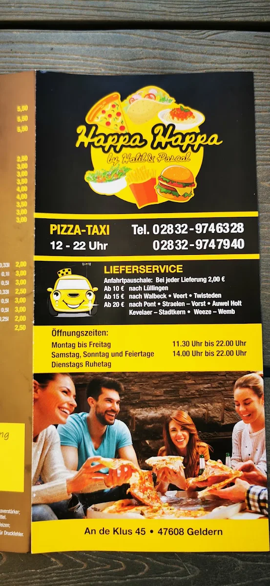 Speisekarte, Happa Happa