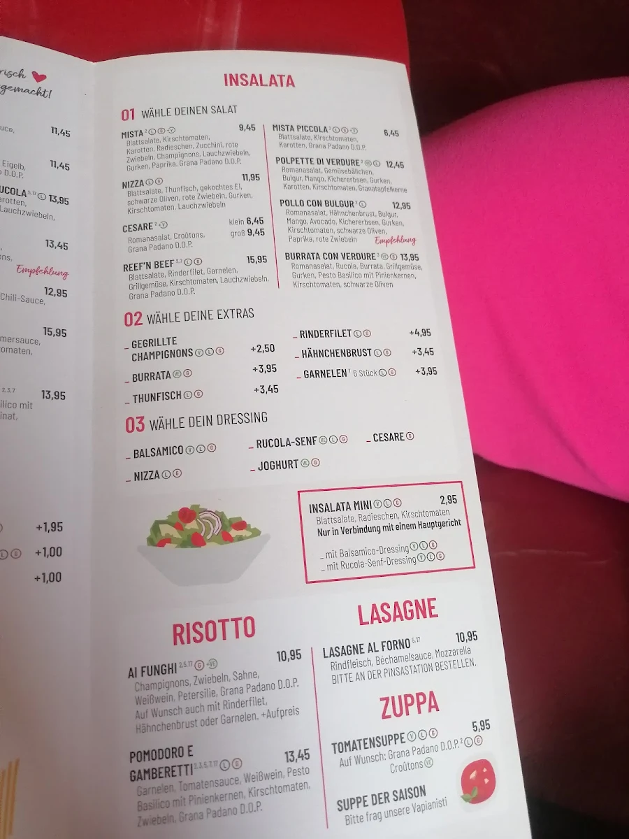 Speisekarte, VAPIANO Göttingen Weender Landstraße
