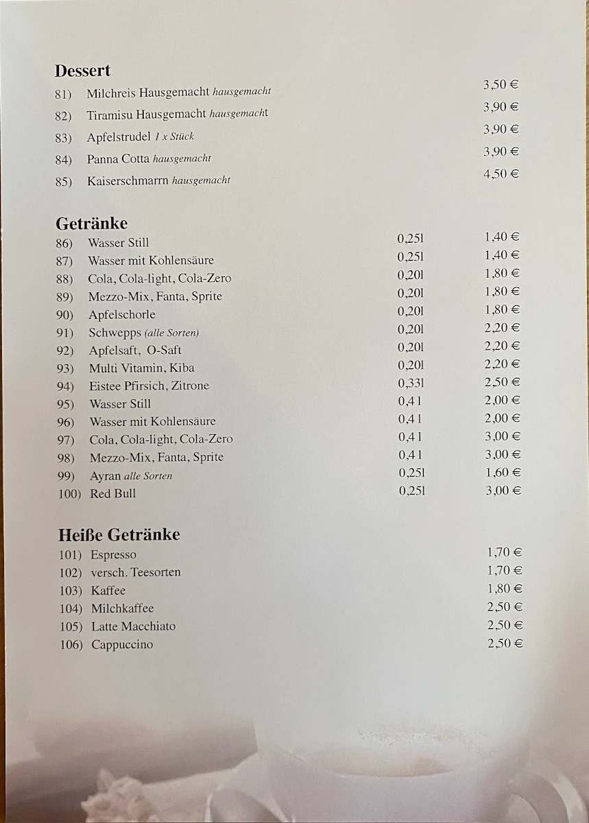 Speisekarte photo 2