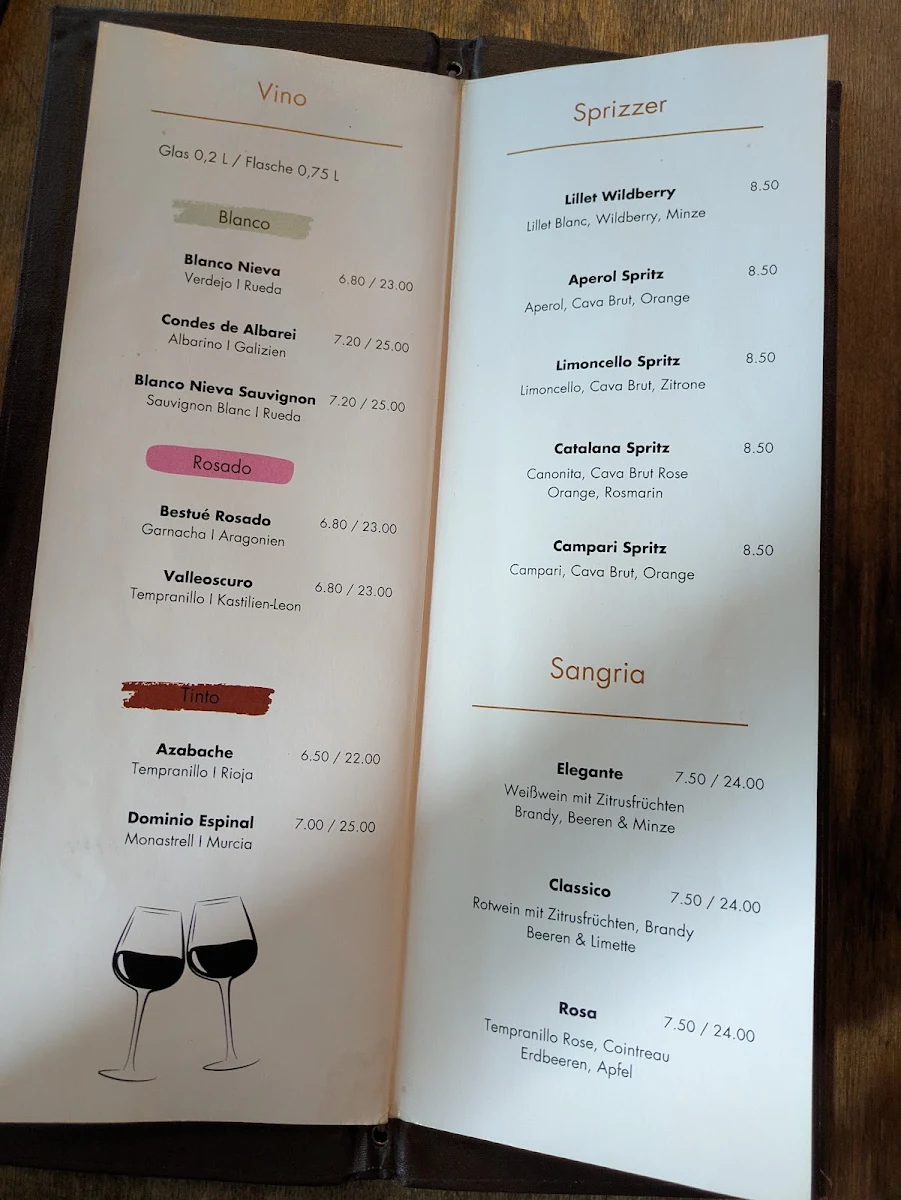 Speisekarte, Badalona Bar