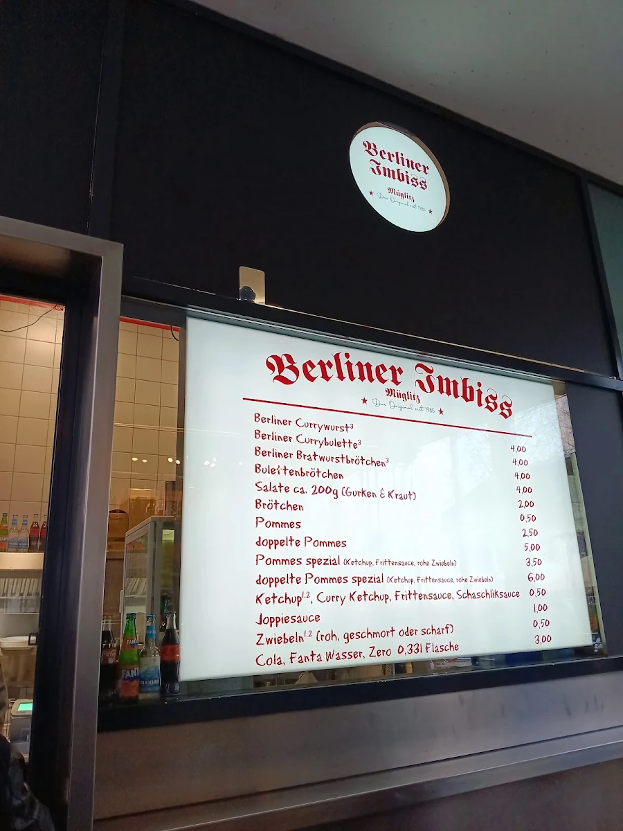 Speisekarte, Berliner Imbiss Klemensplatz