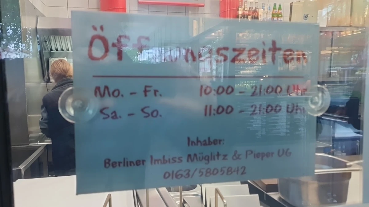 Speisekarte, Berliner Imbiss Klemensplatz