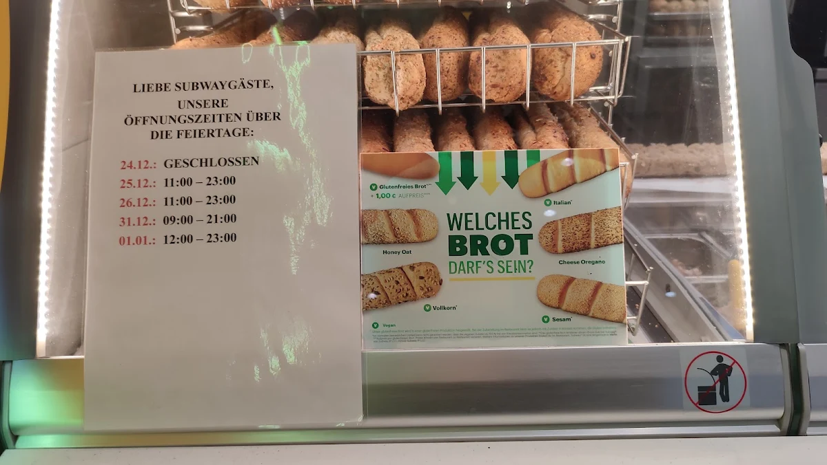 Speisekarte, Subway