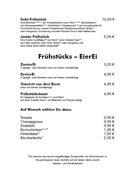 Speisekarte, Café & Restaurant Lichtblick