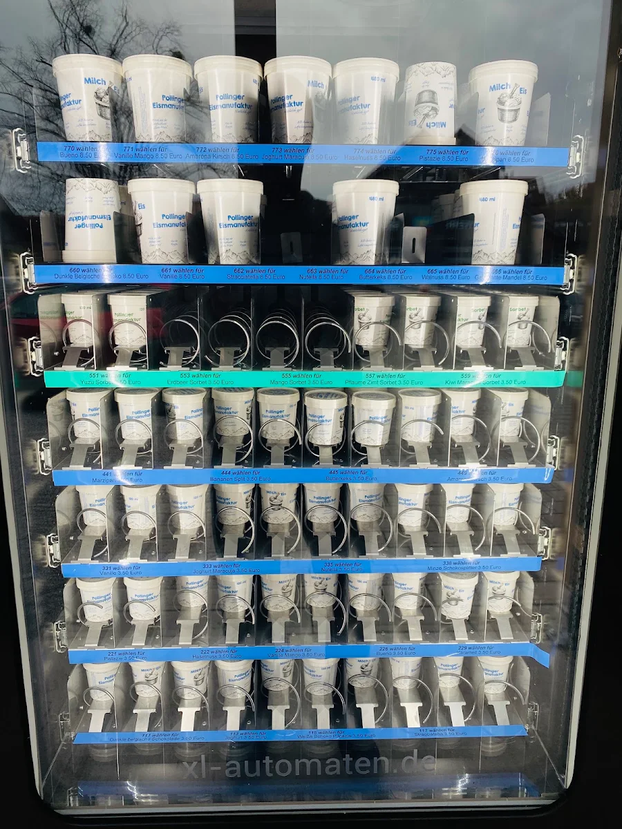 Speisekarte, Pollinger Eismanufaktur (Eisautomat)