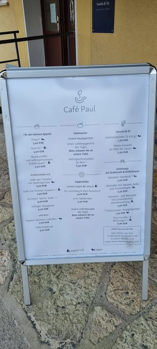 Speisekarte, Café Paul an der Gedenkstätte Buchenwald