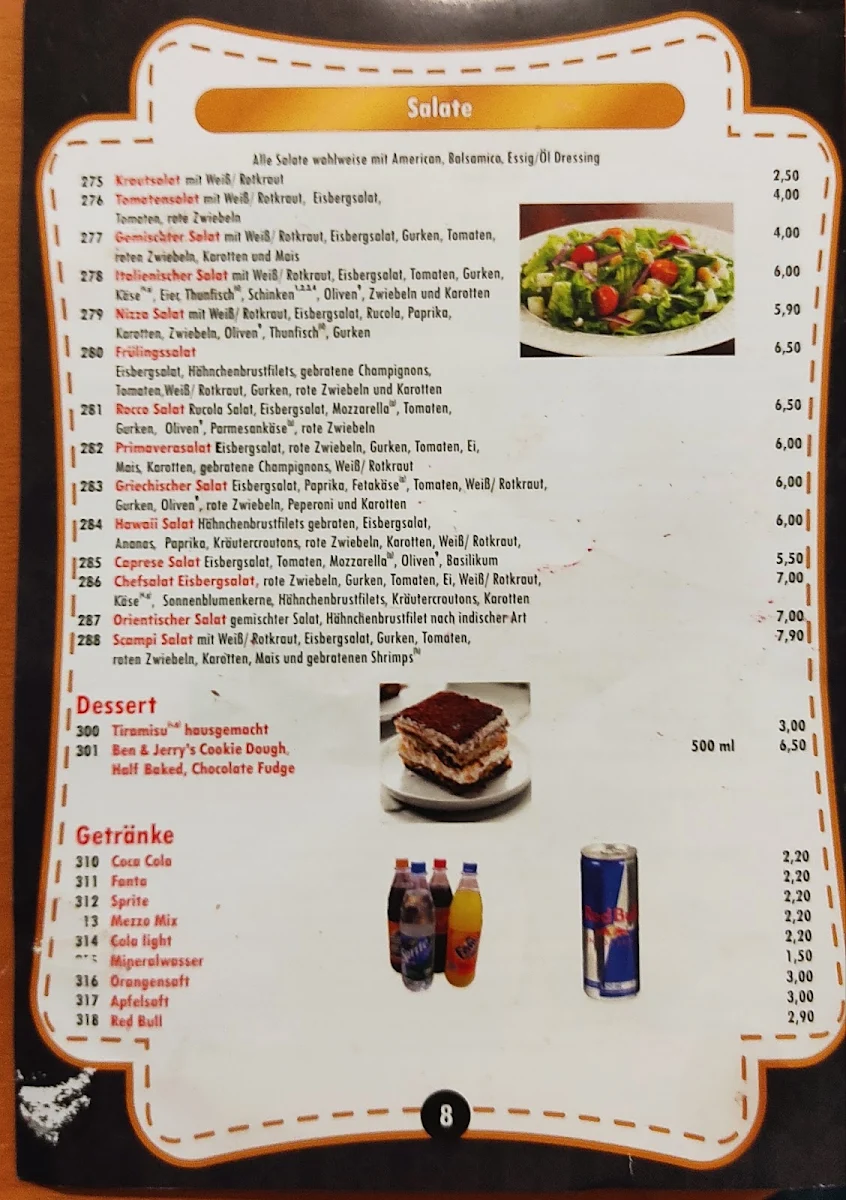 Speisekarte, Crispy Corner