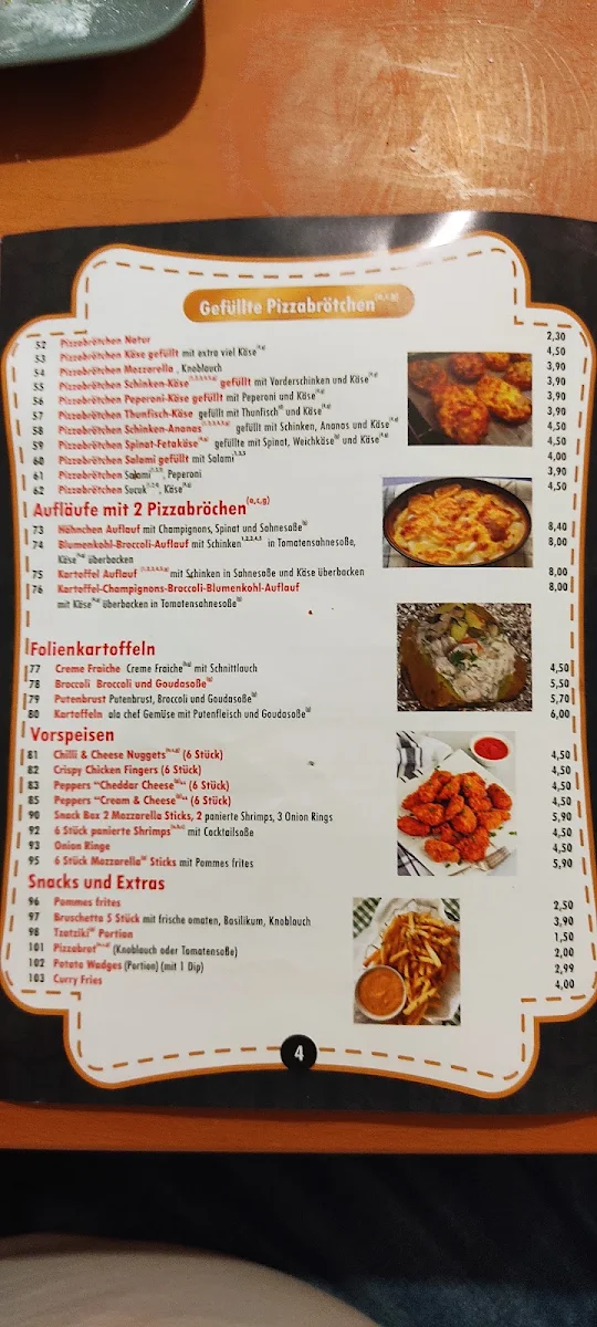 Speisekarte, Crispy Corner