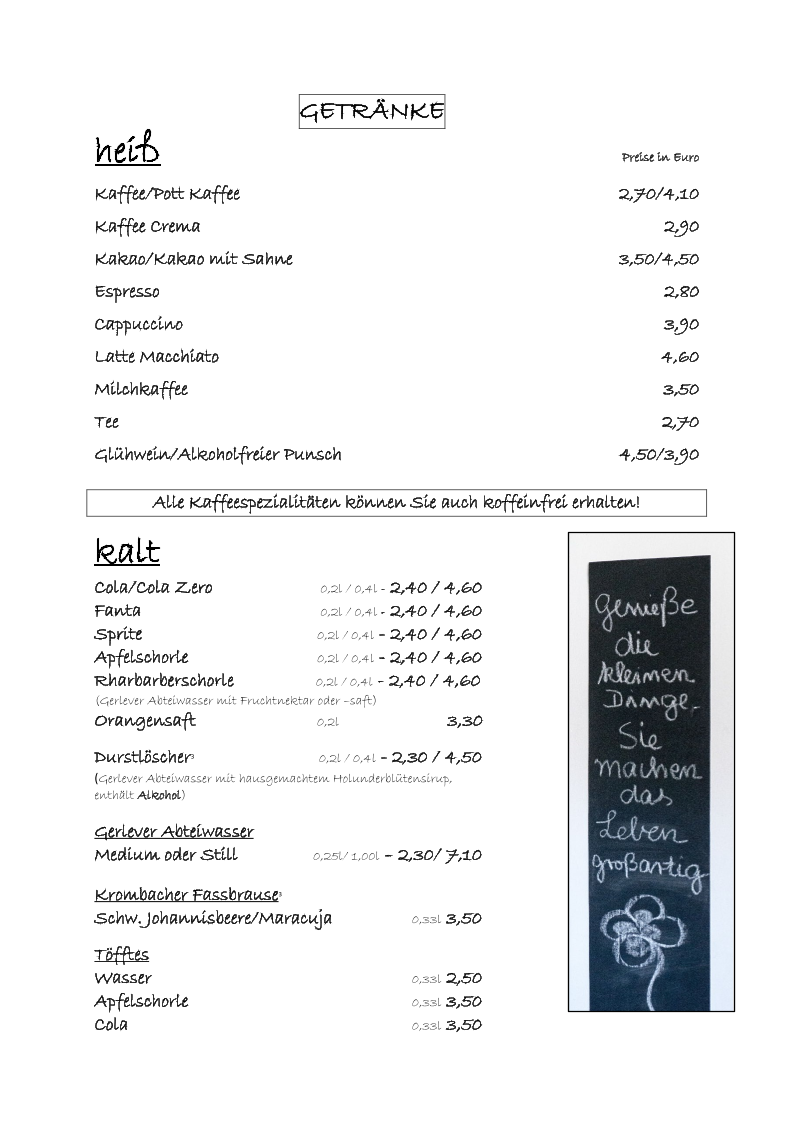Speisekarte photo 2