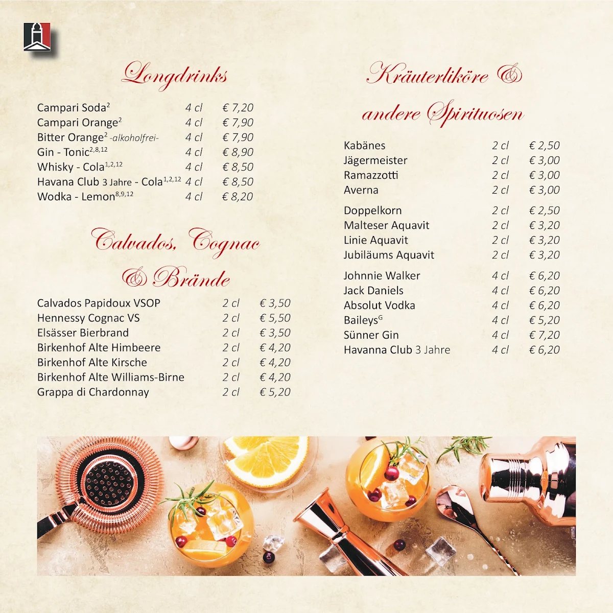 Speisekarte, Flammkuchen Restaurant Bergische Stube