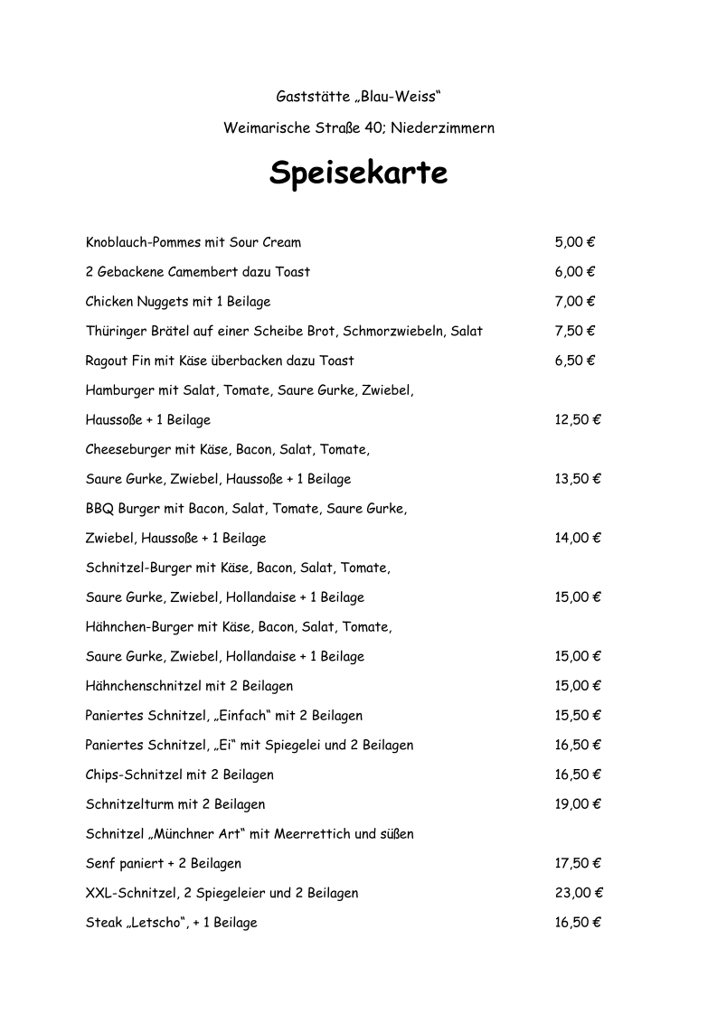 Speisekarte photo 1