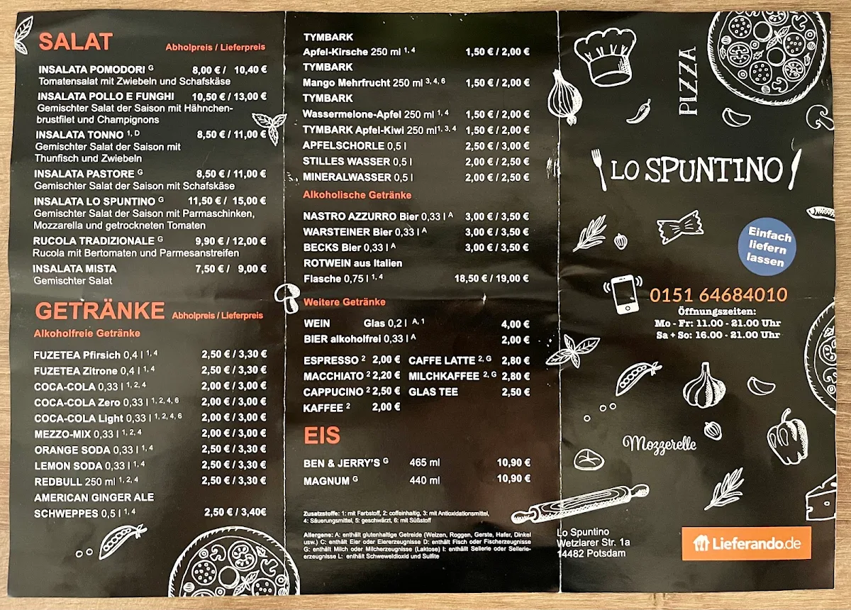 Speisekarte, Lo Spuntino