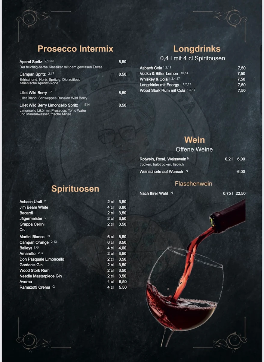 Speisekarte, Pizzeria Tante Margarita