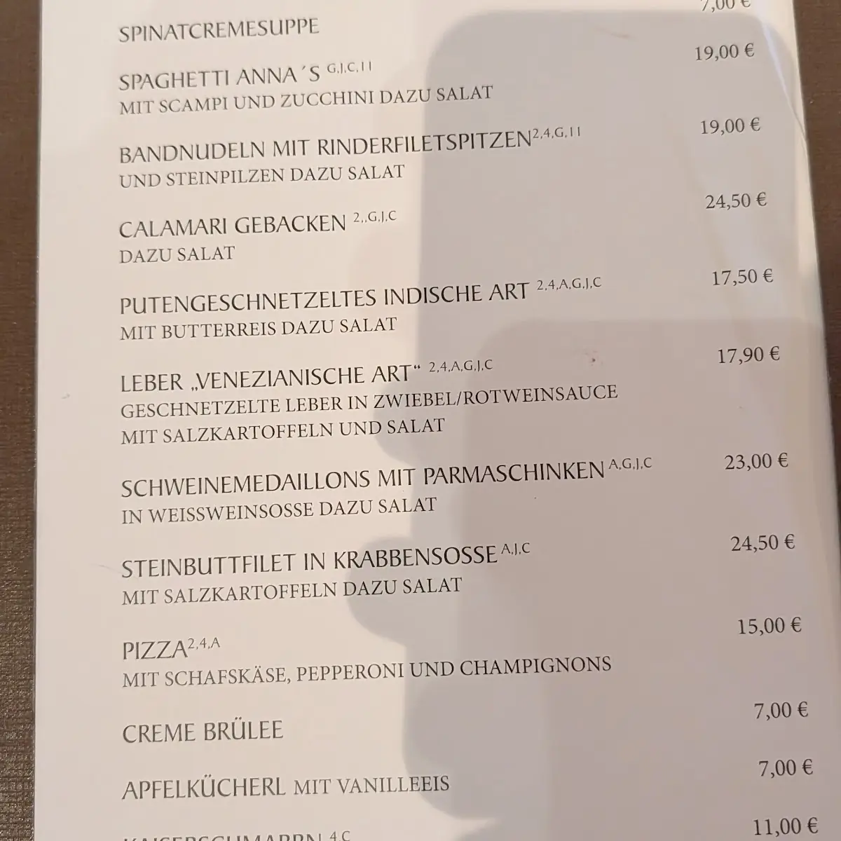 Speisekarte photo 2