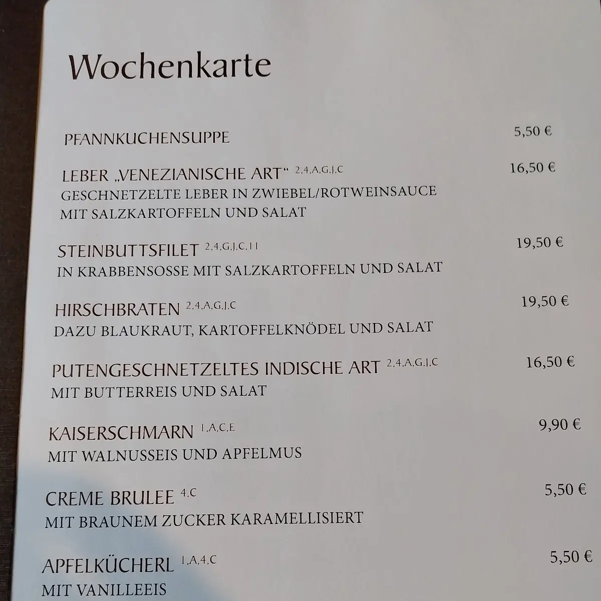 Speisekarte photo 5