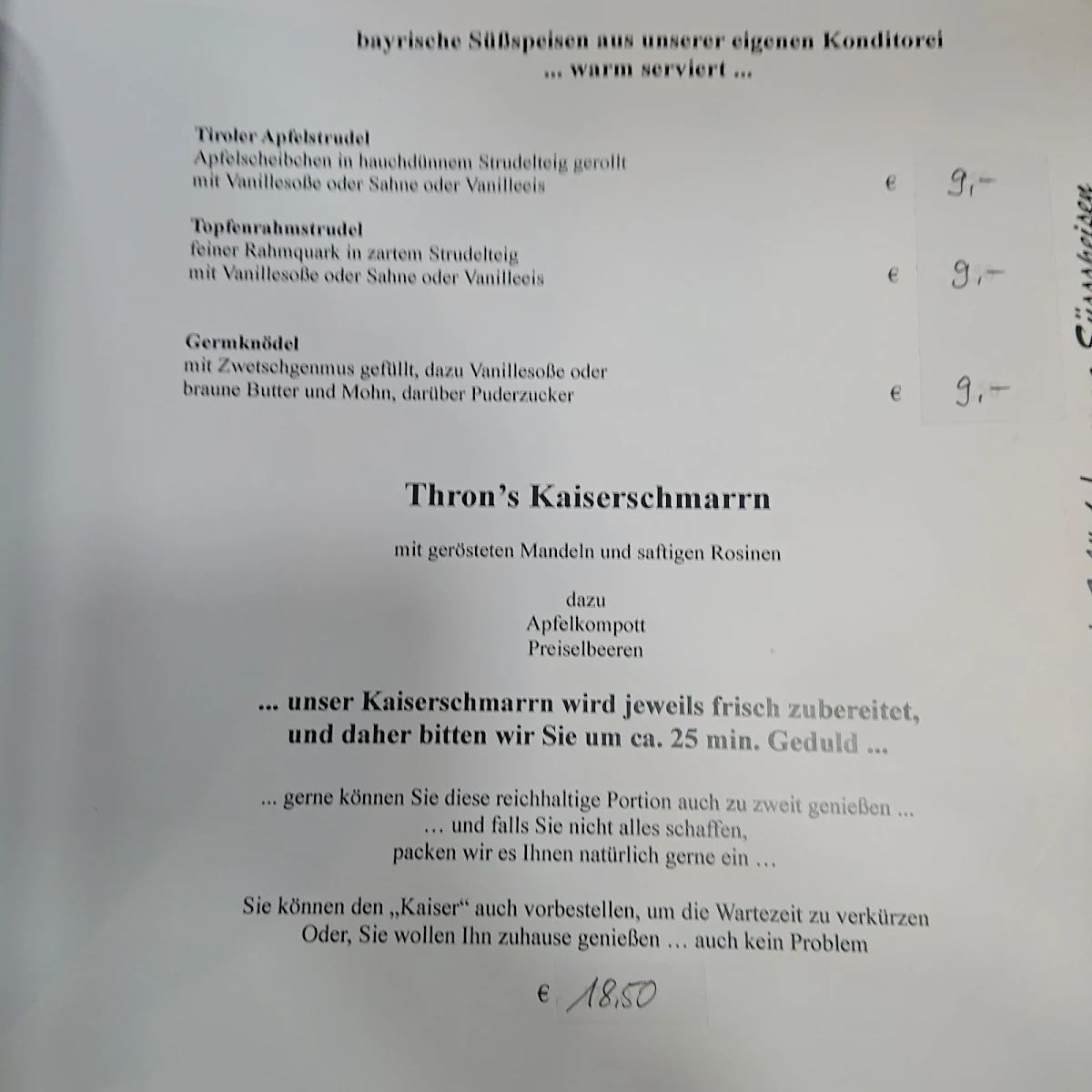 Speisekarte photo 2