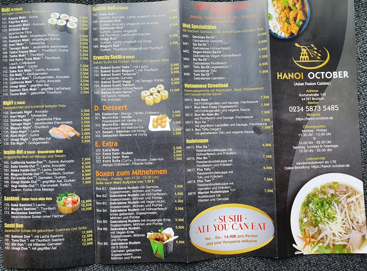 Speisekarte, Hanoi October