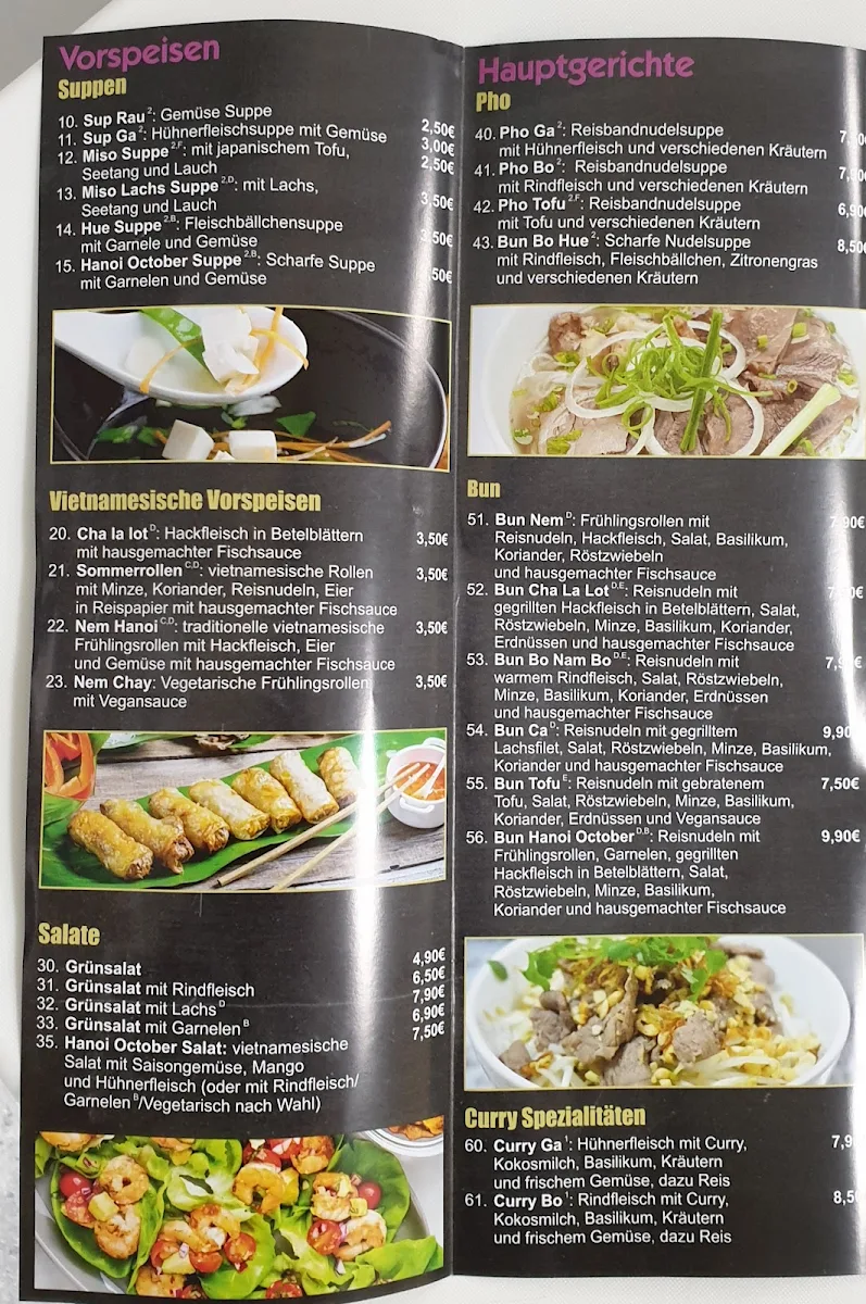 Speisekarte, Hanoi October