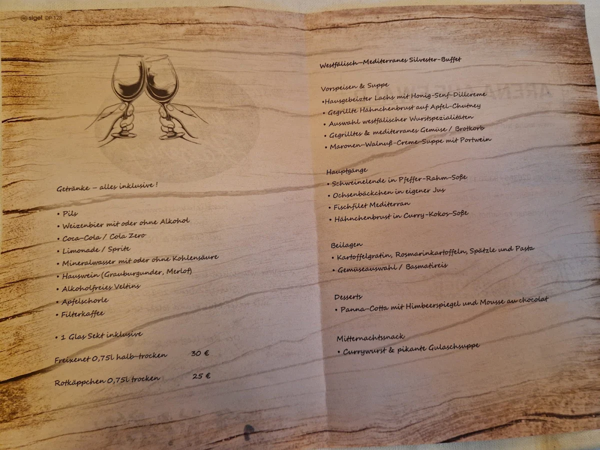 Speisekarte, Restaurant Kaiserhof bei Sandra und Dirk und Vest im Revier GmbH