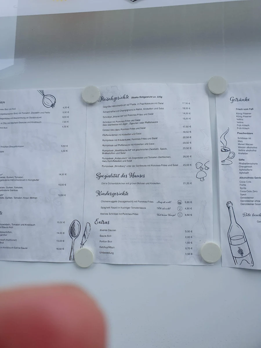 Speisekarte, Restaurant Kaiserhof bei Sandra und Dirk und Vest im Revier GmbH