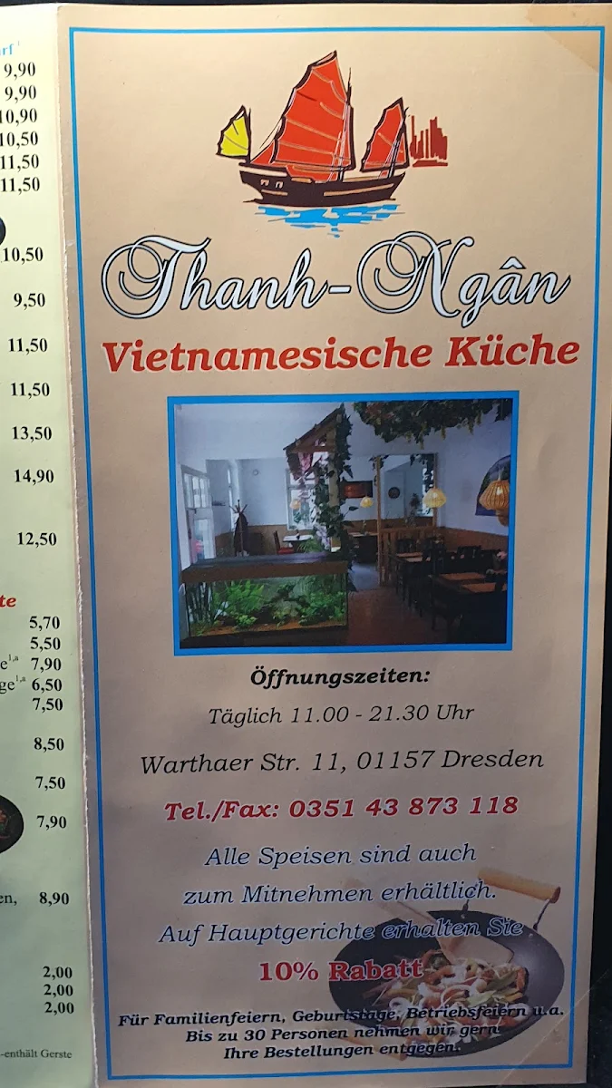 Speisekarte, Thanh-Ngan