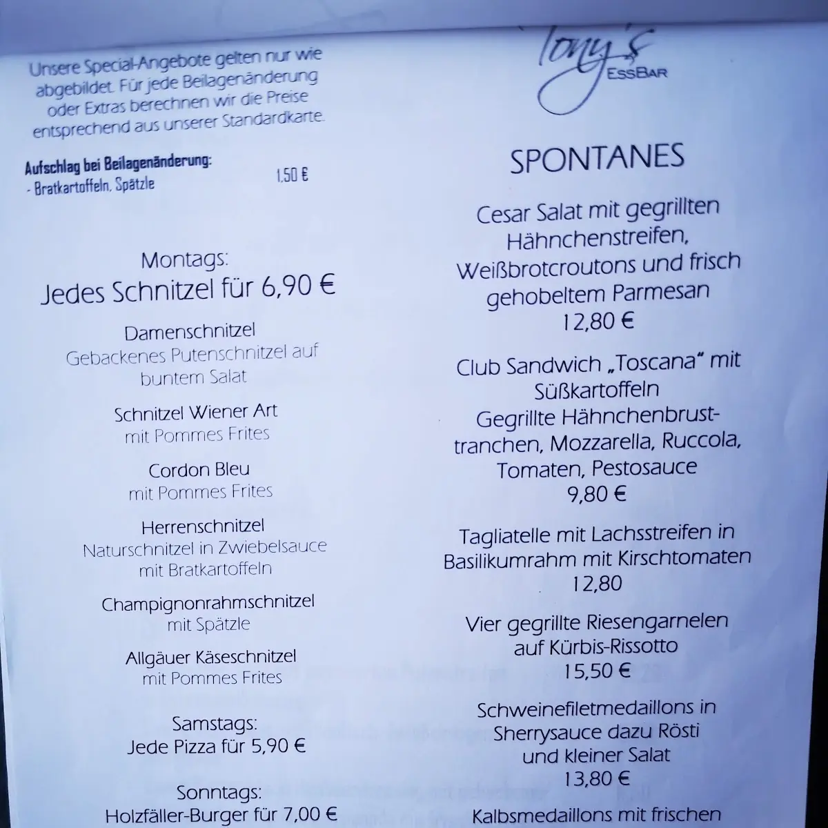 Speisekarte photo 1