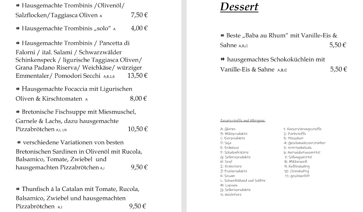 Speisekarte, Schlemmerwerk-Marktheidenfeld