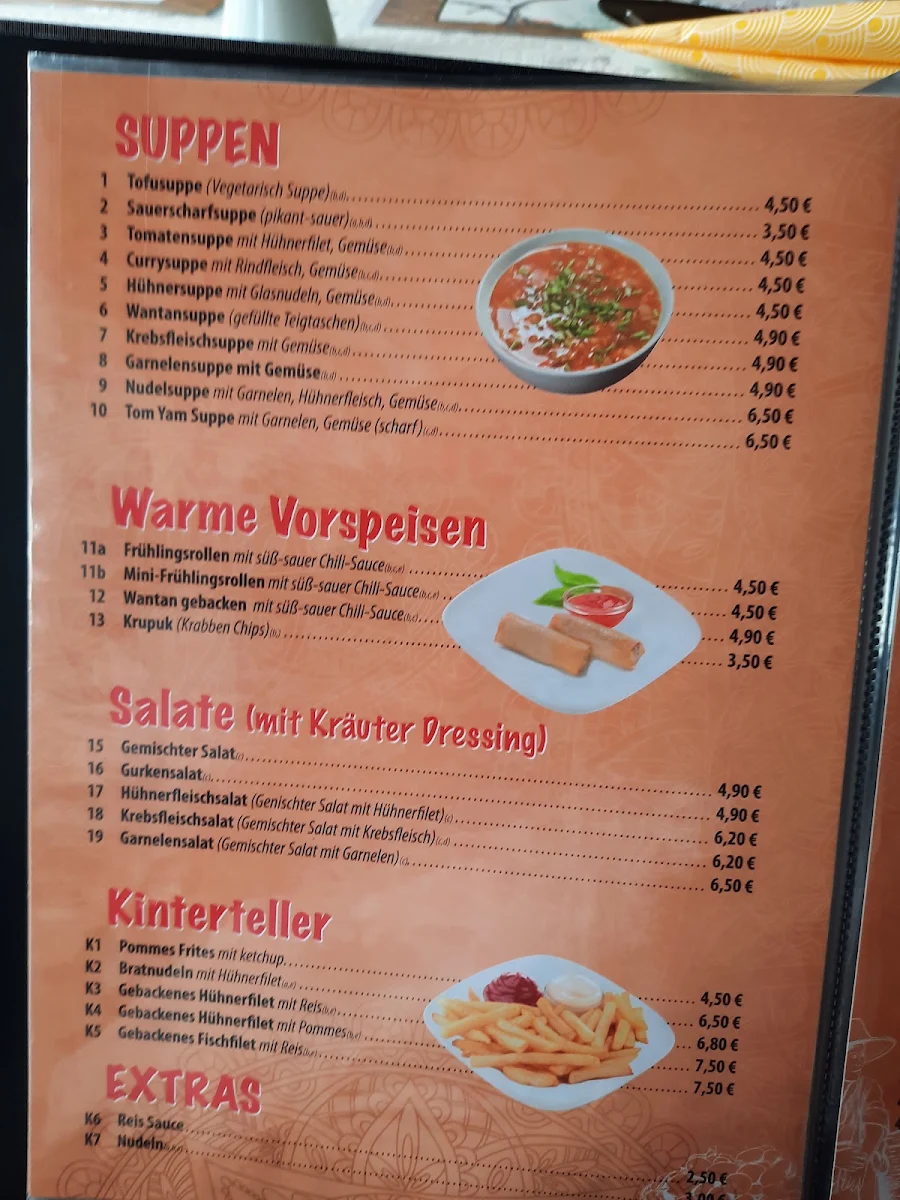 Speisekarte, Xin Chao Restaurant