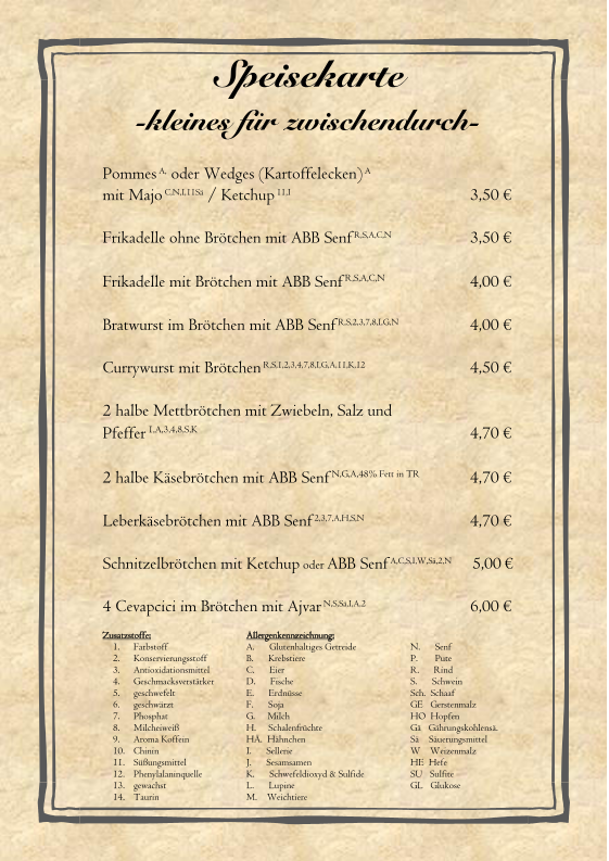 Speisekarte photo 1