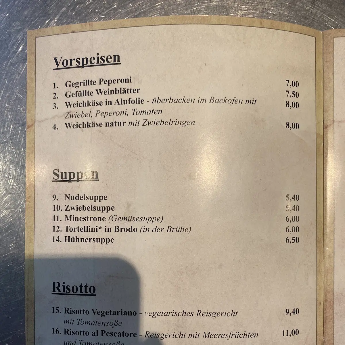 Speisekarte photo 1