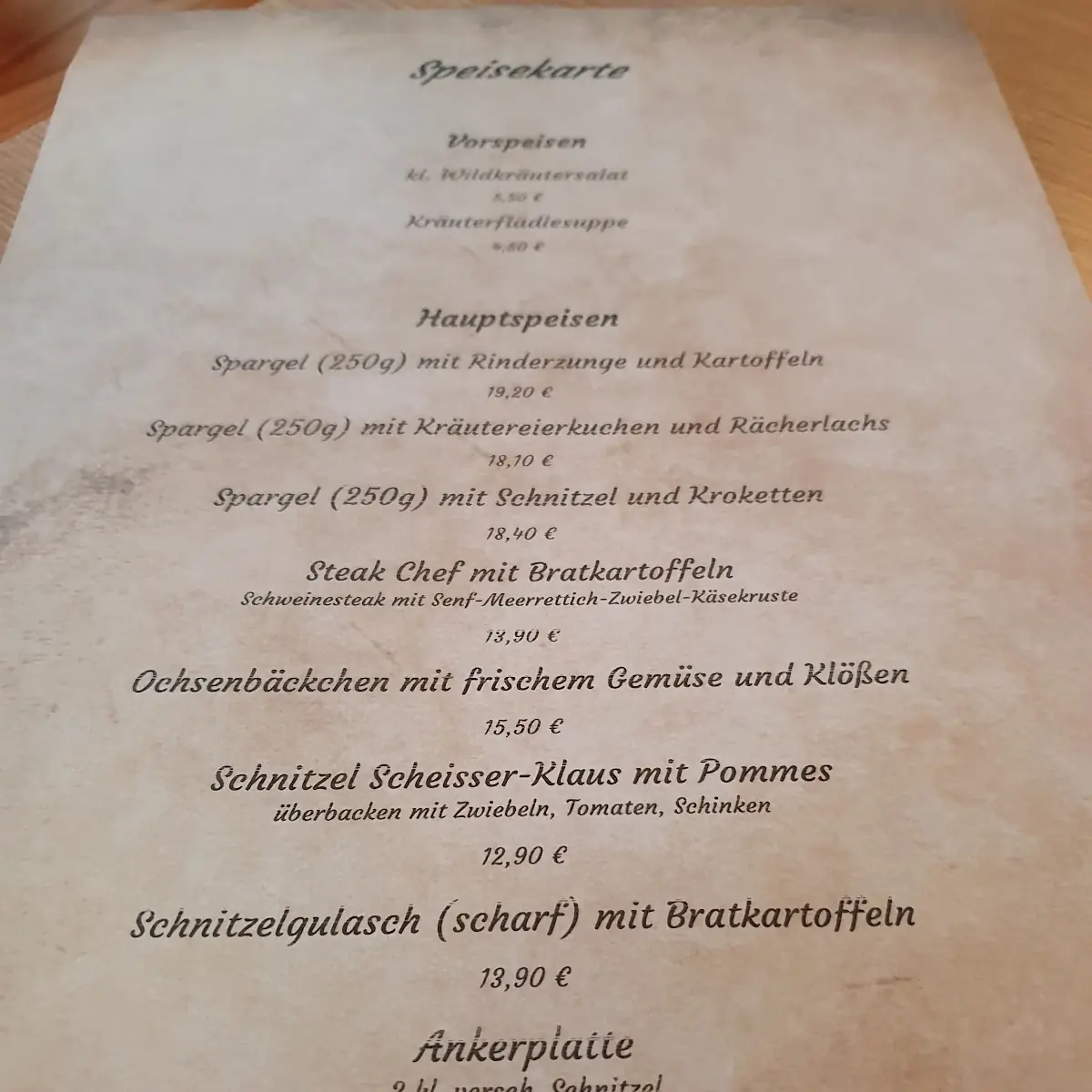 Speisekarte photo 2