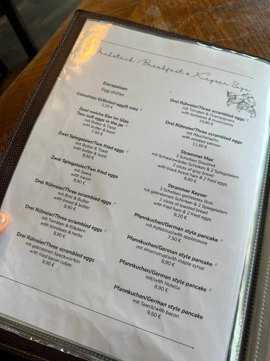Speisekarte, Restaurant Keyser Soze GbR