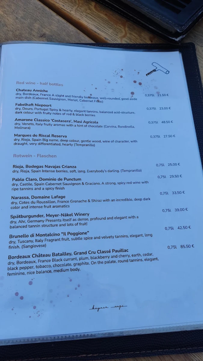 Speisekarte, Restaurant Keyser Soze GbR