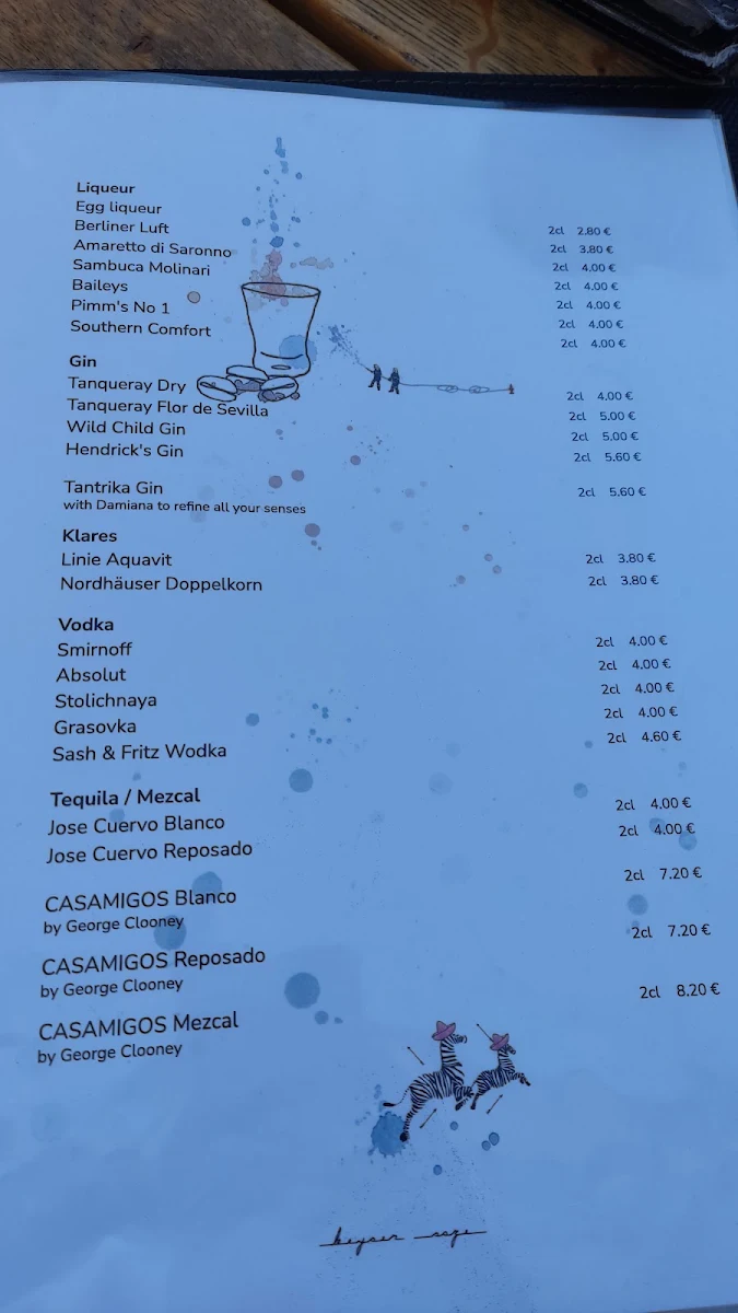 Speisekarte, Restaurant Keyser Soze GbR
