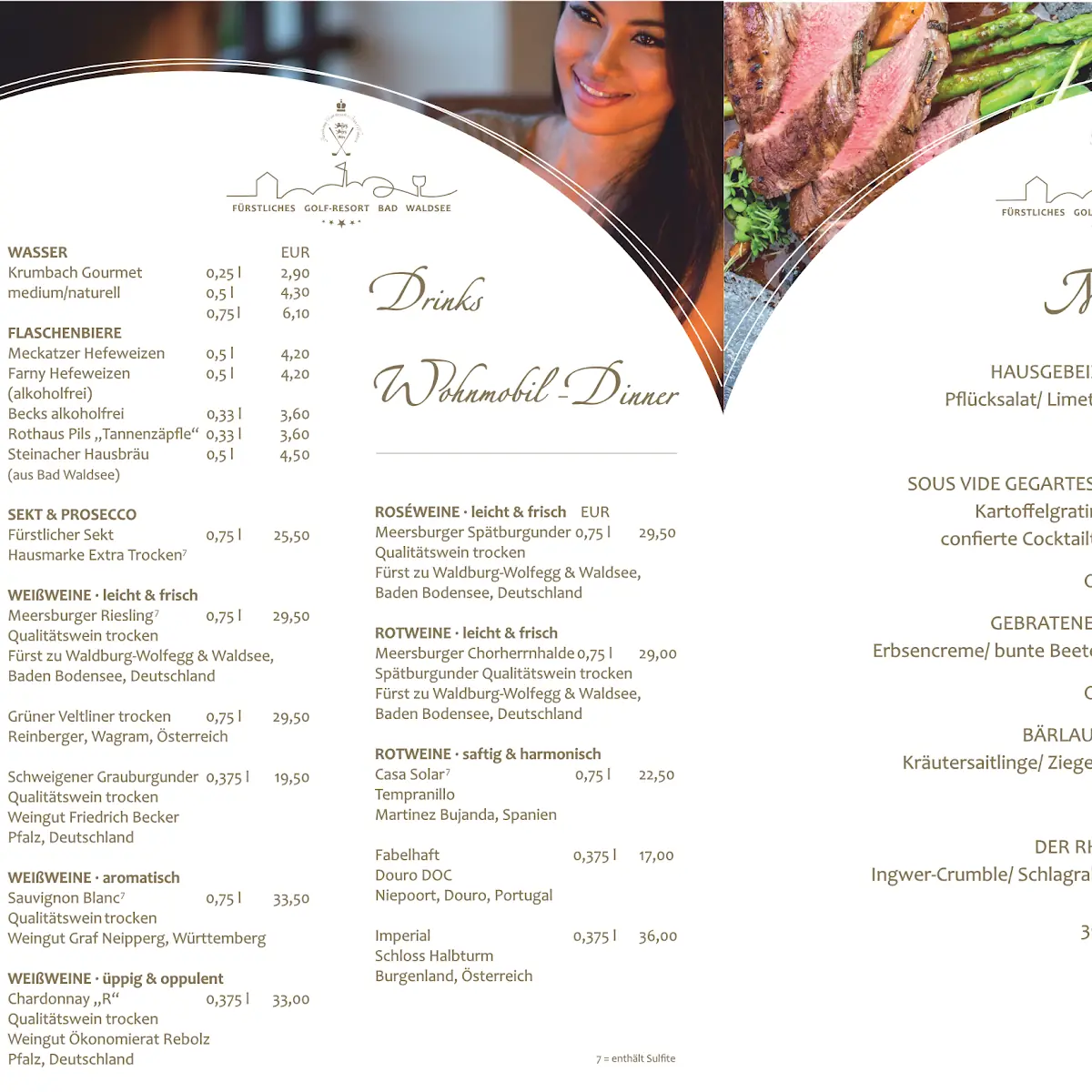 Speisekarte, Restaurant im Hofgut