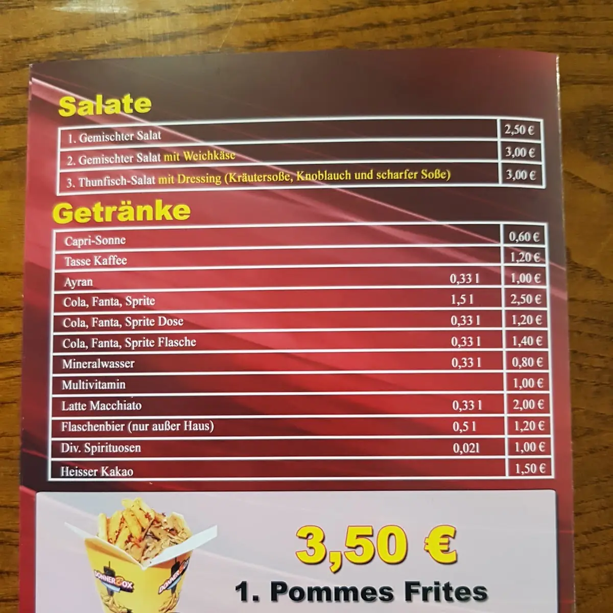 Speisekarte photo 1