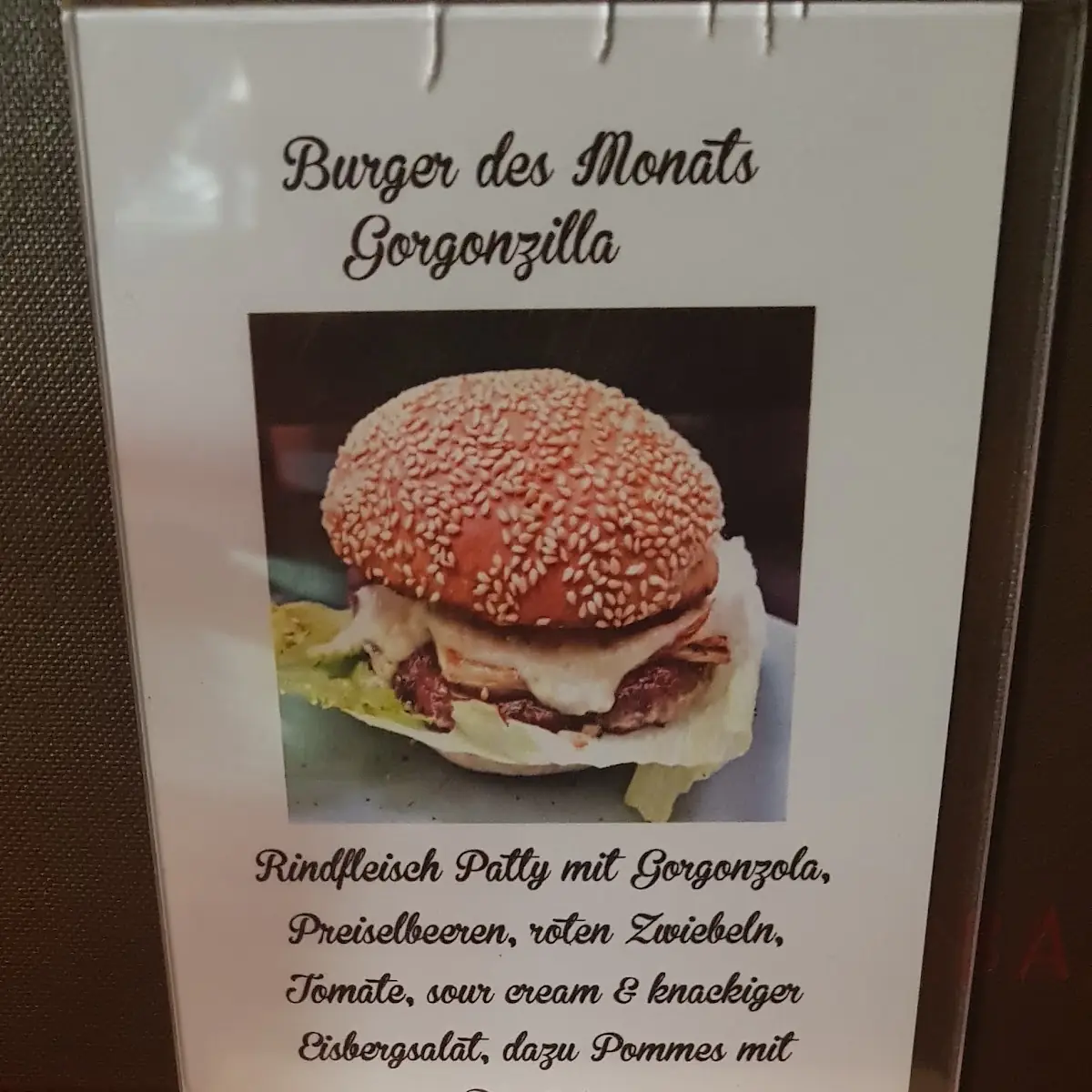 Speisekarte, SONDERBAR