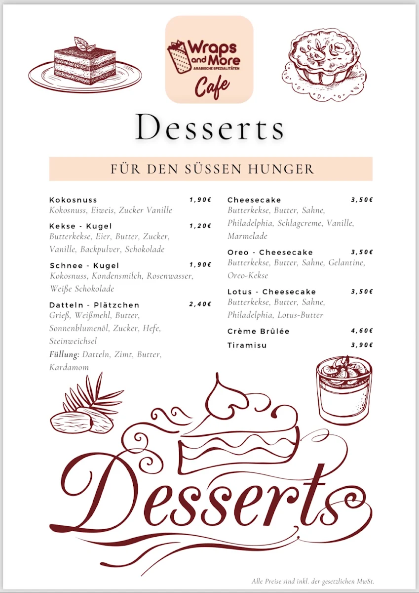 Speisekarte, Wraps and More