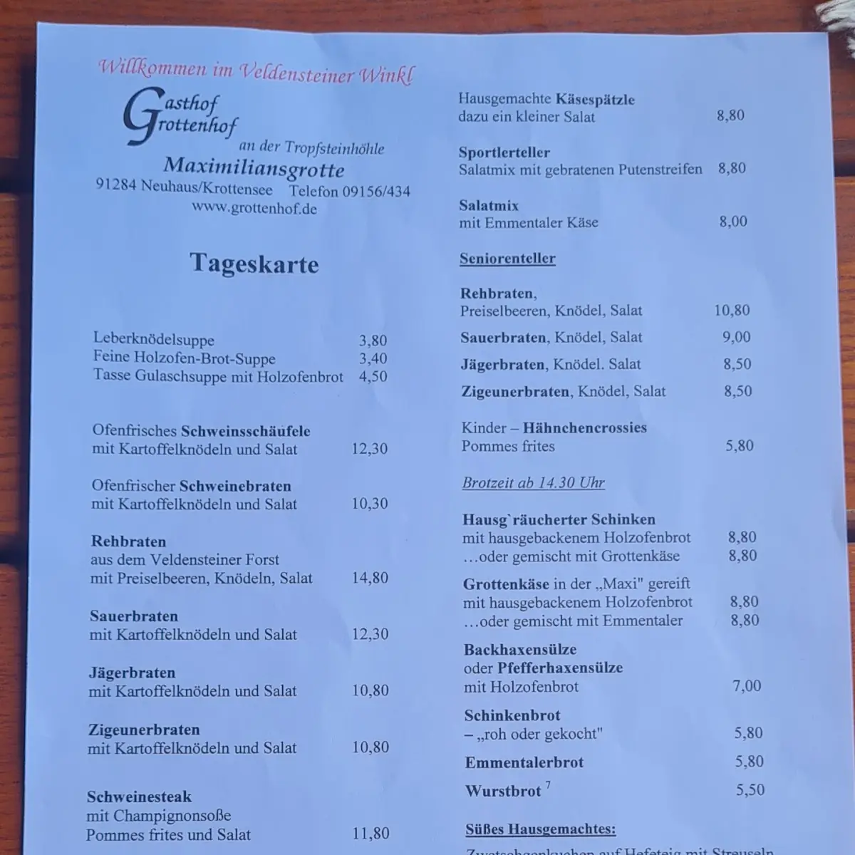Speisekarte photo 1