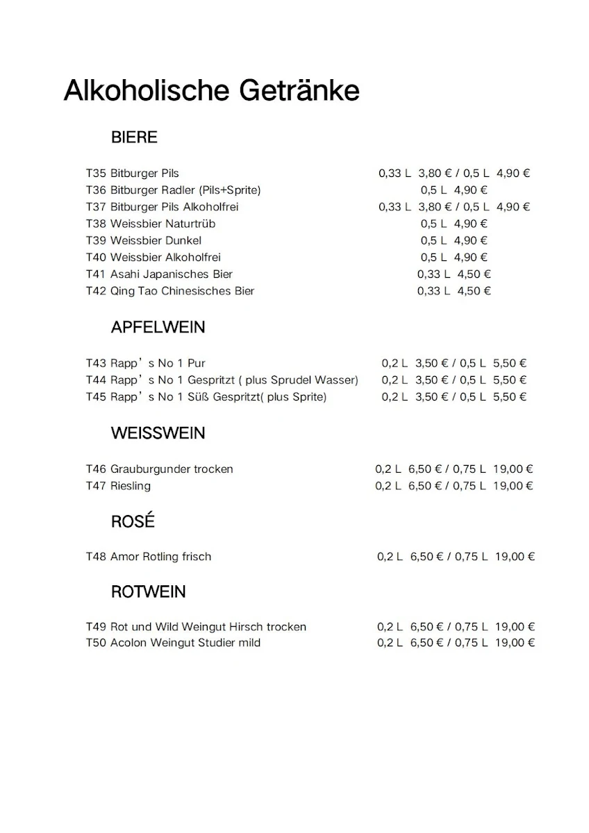 Speisekarte photo 4