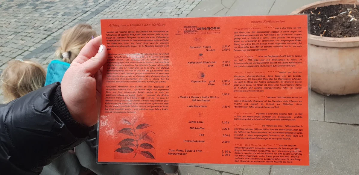 Speisekarte, Kaffeezeremonie