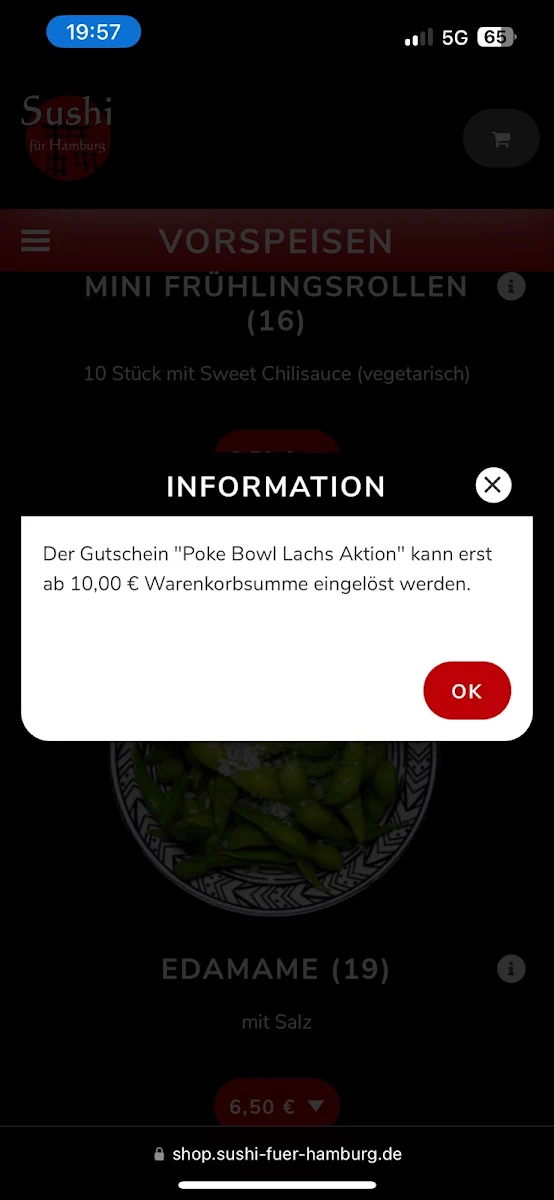 Speisekarte, Sushi für Hamburg Wandsbek