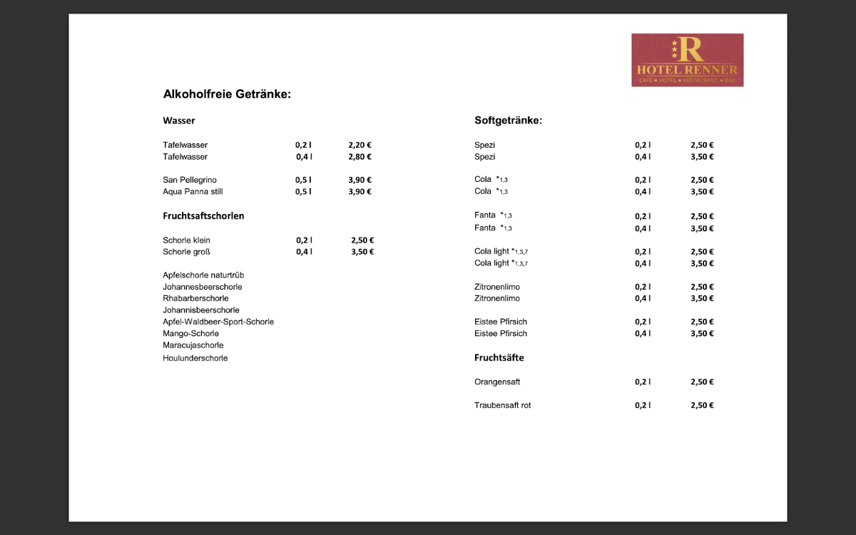 Speisekarte photo 3
