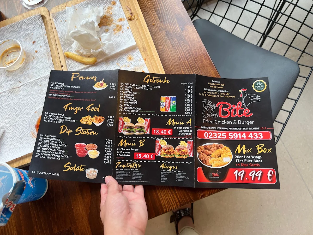 Speisekarte, Big one Bite