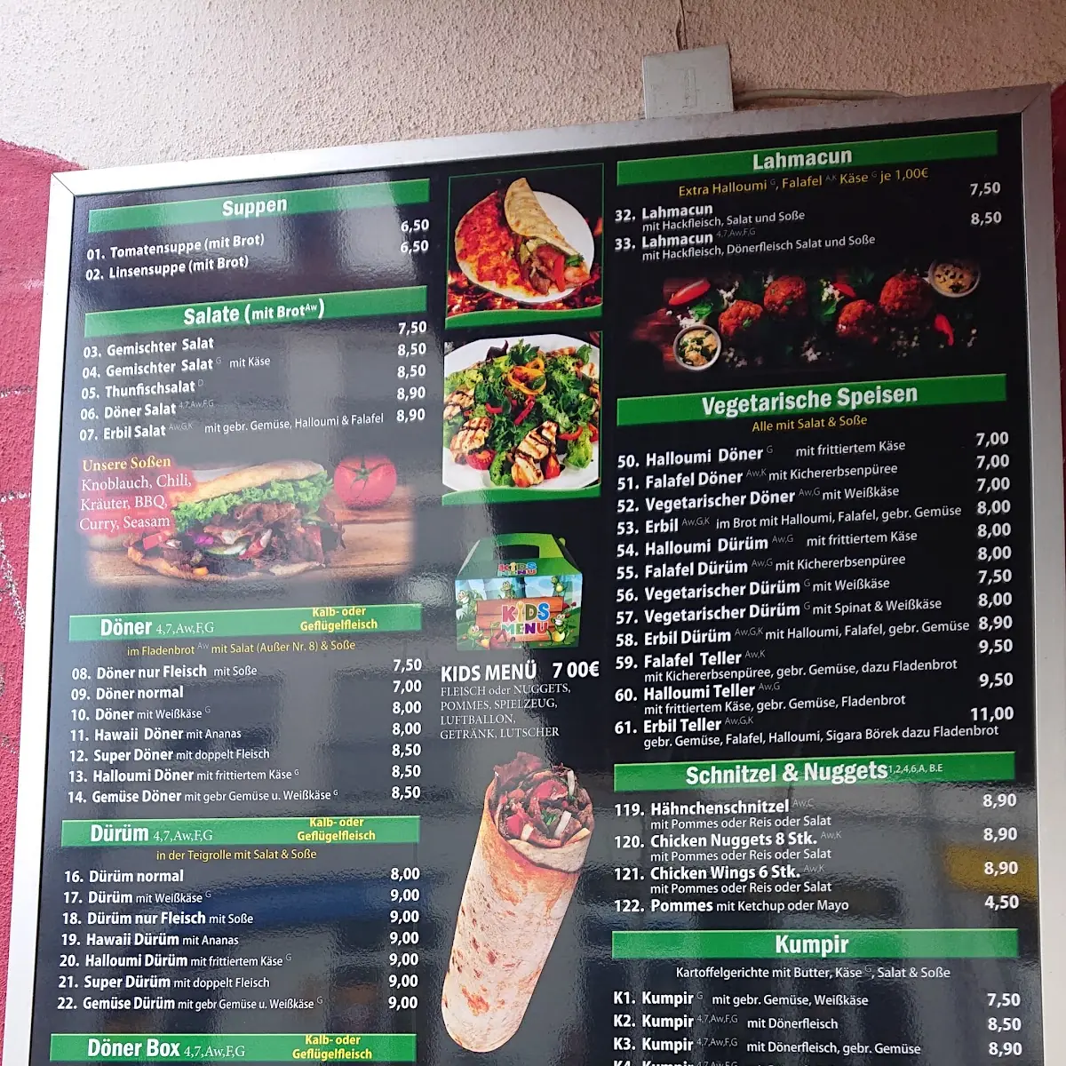 Speisekarte, Arbil Kebap Haus